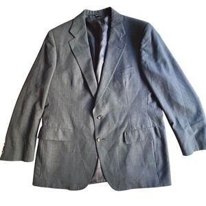 Vtg NORDSTROMS Blue/Grey Wool Blazer 2-Button Sport Coat Suit Jacket Men's Sz 46